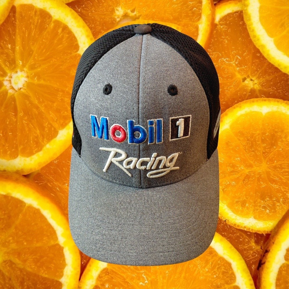 Kevin Harvick Mobil 1 Racing‎ NASCAR Cap Hat Men's Adjustable Gray Black